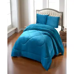 GENERICO - PLUMON PLUSH CON CHIPORRO 2 PLAZAS CELESTE 230x250cm