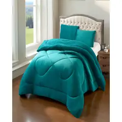 GENERICO - PLUMON PLUSH CON CHIPORRO 2 PLAZAS TURQUESA 230x250cm