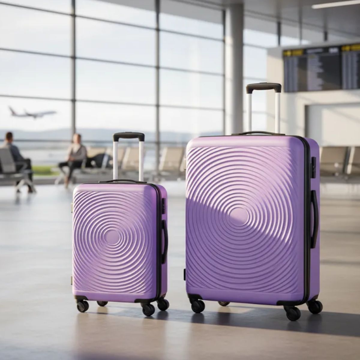 GENERICO - Pack de 2  Maletas Rigidas 10 kg y 18 kg Cabina y Mediana Lila