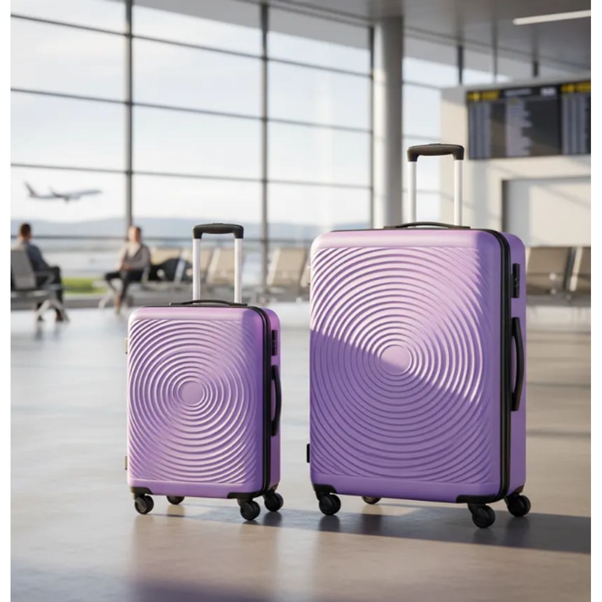 GENERICO - Pack de 2  Maletas Rigidas 10 kg y 18 kg Cabina y Mediana Lila