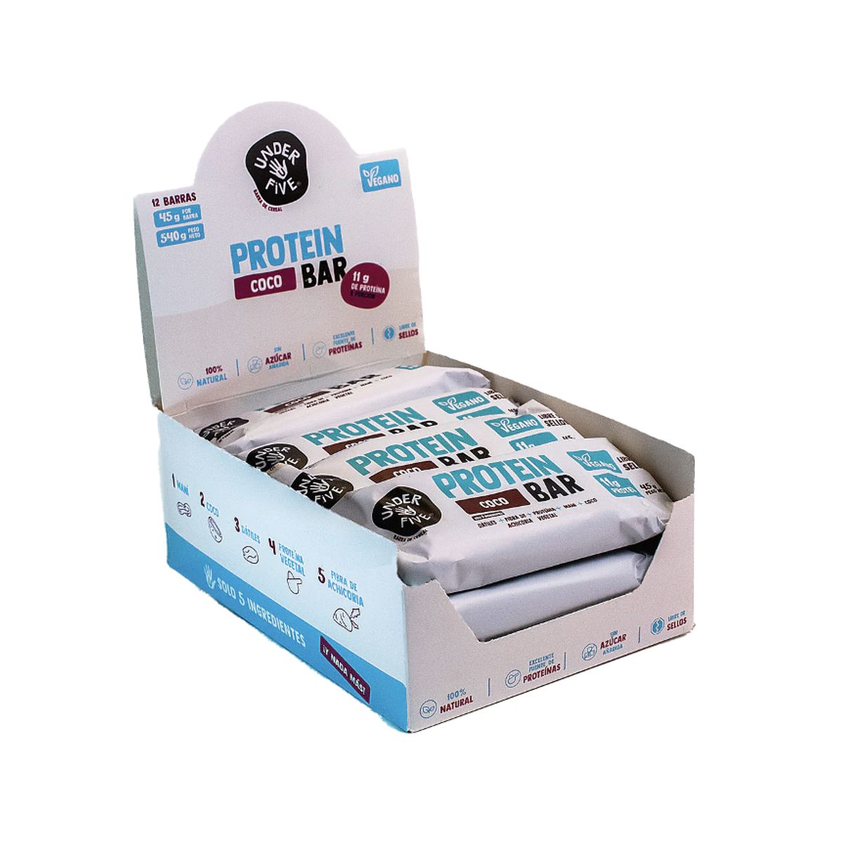 UNDERFIVE - Barra de proteina Underfive - Coco 12 unidades