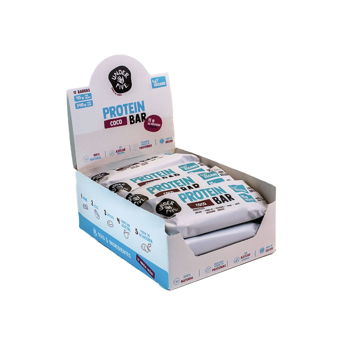 UNDERFIVE - Barra de proteina Underfive - Coco 12 unidades