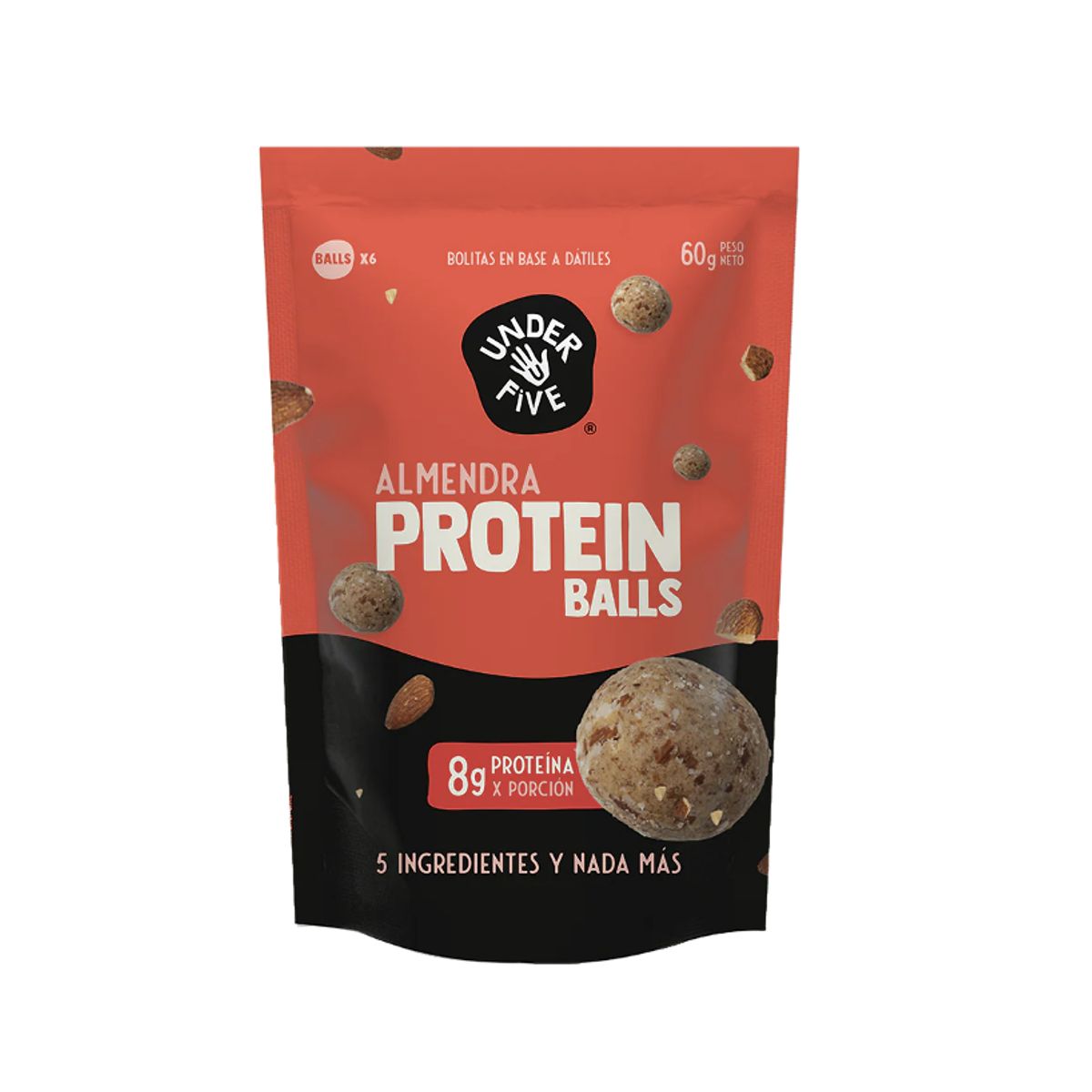 UNDERFIVE - Snack Balls Protein Underfive - Almendra 6 unidades