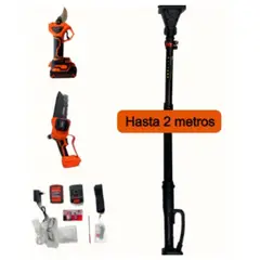 GENERICO - Pack tijera de podar + sierra + barra telescópica inalámbrica BRUSHLESS