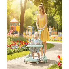 GENERICO - Andador Infantil Ergonomico con Diseño de Conejito y Manija de Empuje