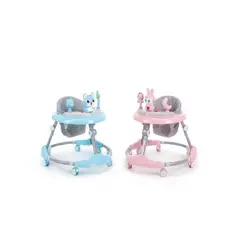 GENERICO - Pack 2 Andador Infantil Ergonomico con Diseño de Conejito y Manija de Empuje Azul y Rosado