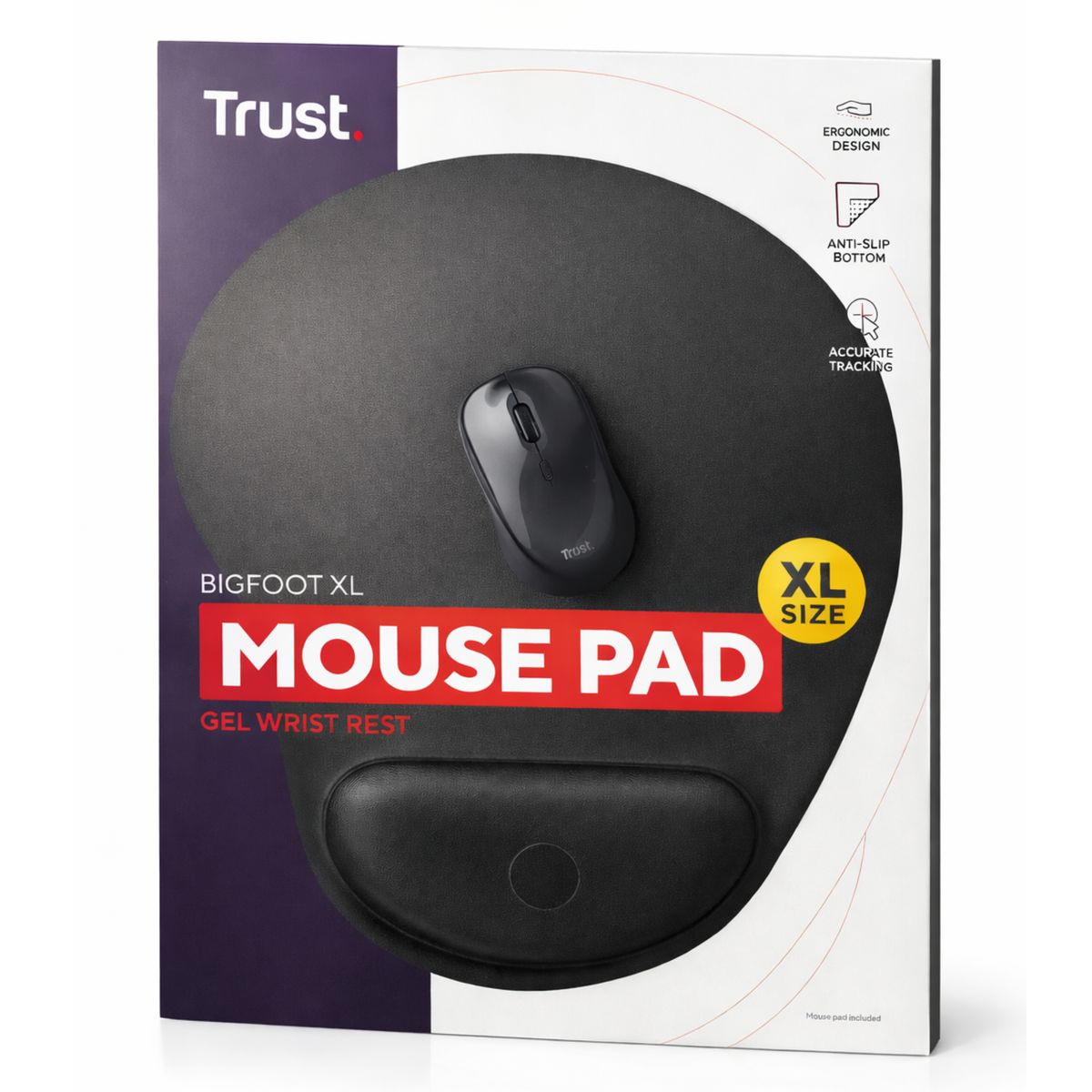 TRUST - Mousepad Ergonómico con Apoya Muñecas GEL Trust BIGFOOT XL