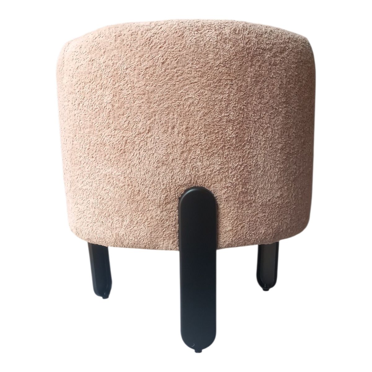 MANUFACTURAS P&M - Pouf Redondo Palo Rosa 3 Patas Negras 40 x 40 x 45 alto