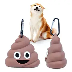 GENERICO - Dispensador De Bolsas Para Fecas Emoji Caca Color Chocolate