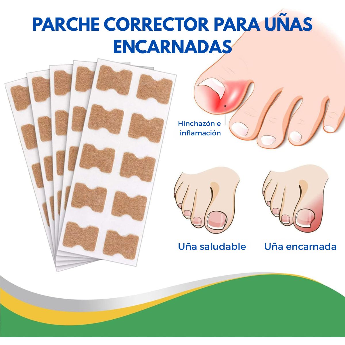 GENERICO - Pack 50 Parches Uñas Encarnadas Corrector De Crecimiento
