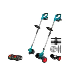 ANGELES DEL HOGAR - Cortadora De Pasto Inalámbrica Baterias Y Accesorios