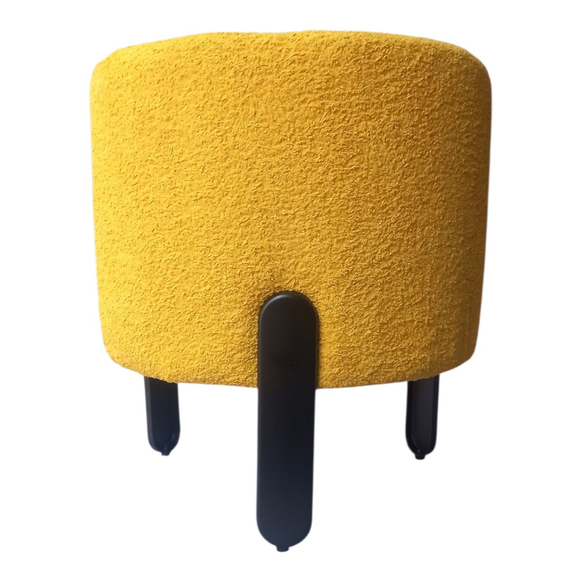MANUFACTURAS P&M - Pouf Redondo Amarillo 3 Patas Negras 40 x 40 x 45 alto