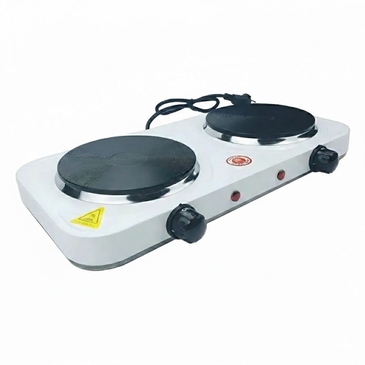 GENERICO - Cocinilla Eléctrica Encimera Portátil 2 Platos Práctica Color Blanco