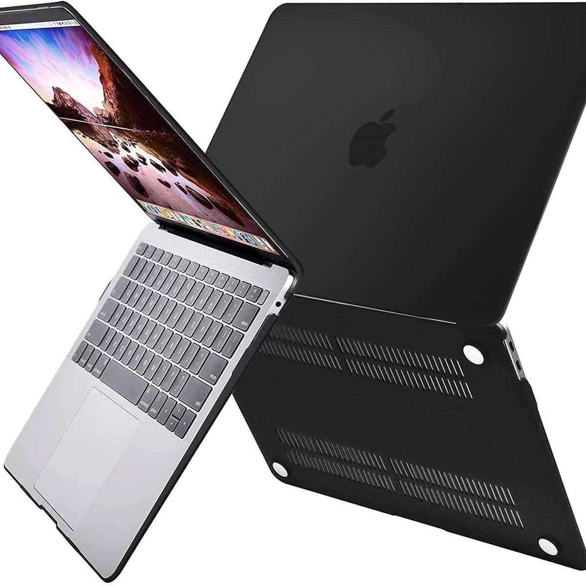 GENERICO - Carcasa protectora para Macbook Air 13 A1466 Negro Mate