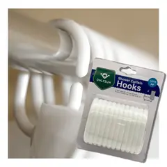 EKOL TACTICA MILITAR - Set De 12 Ganchos Para Cortina De Baño Blanco