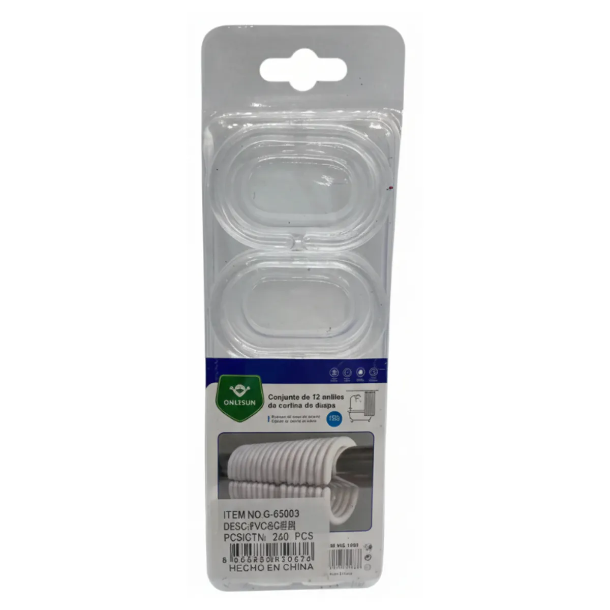 EKOL TACTICA MILITAR - Set De 12 Ganchos Para Cortina De Baño Transparente