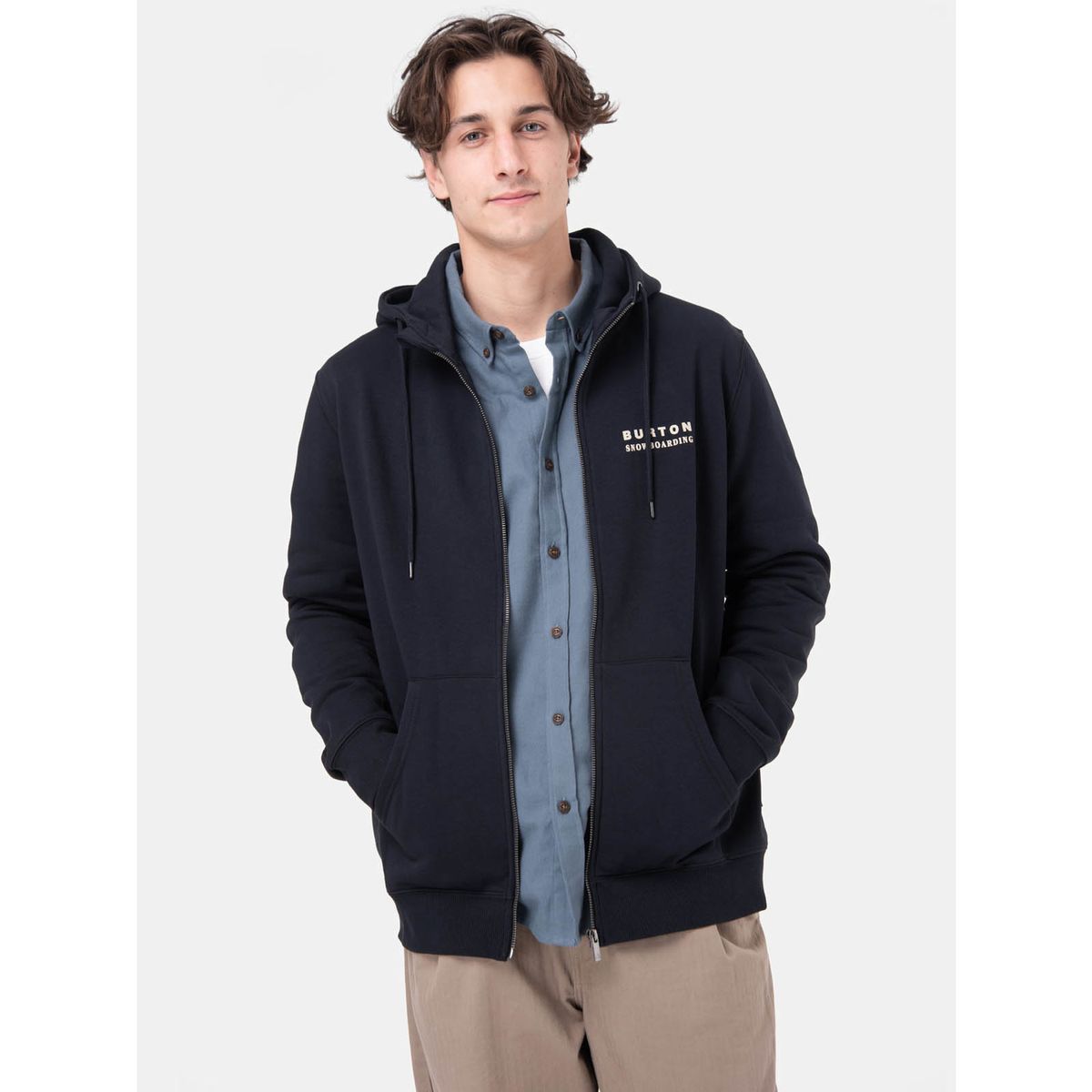 BURTON - Poleron Hombre Landmark Full Zip Gris Oscuro BURTON