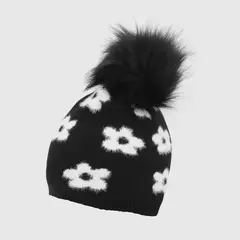 COLLOKY - Gorro Niña Pompón Negro