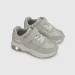 COLLOKY - Zapatilla con luces niña plateada 21-27