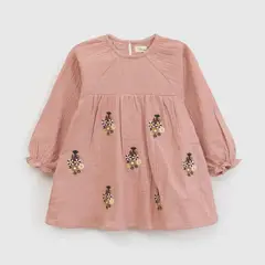 COLLOKY - Vestido flores niña morado 6/9M a 4/5A