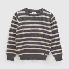 COLLOKY - Sweater rayas tejido niño gris 3/4A a 12/13A