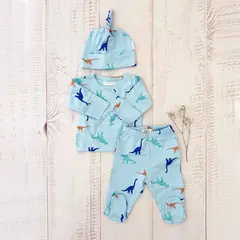 WAWA BABY DESIGN - Ajuar x 3 Dino Bebé Niño