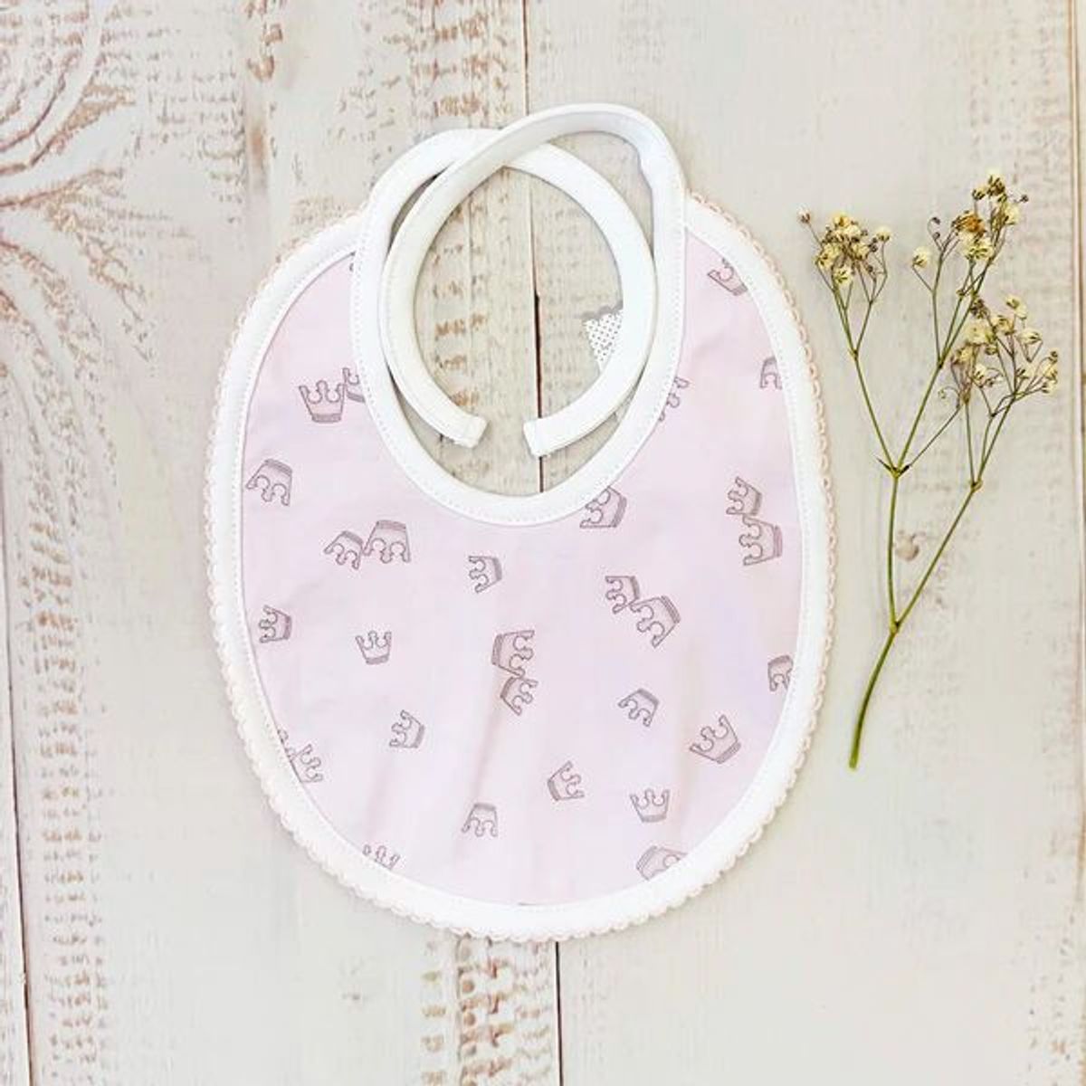 WAWA BABY DESIGN - Babero Corona Rosado