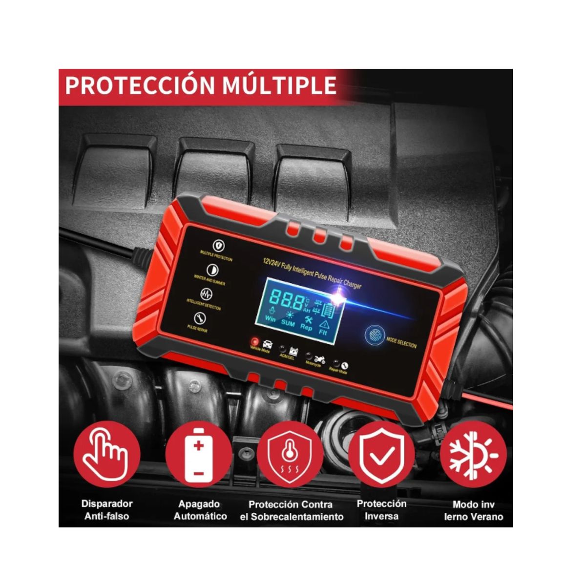 GENERICO - Cargador De Batería Inteligente 12v24v Reparación De Pulso
