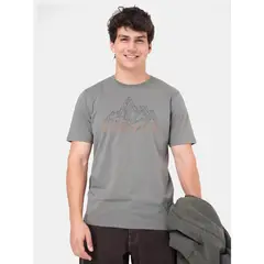 BURTON - Polera MC Hombre Mountain Stamp Verde