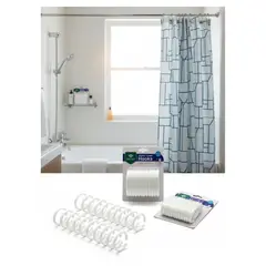 EKOL TACTICA MILITAR - Set De 12 Ganchos Para Cortina De Baño Blanco