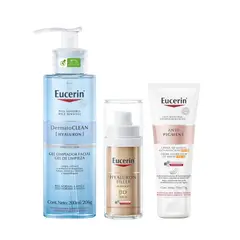 EUCERIN - Facial Dermatoclean + Sérum Elasticity + Solar