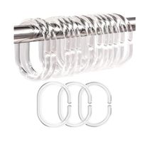 Set De 12 Ganchos Para Cortina De Baño Transparente