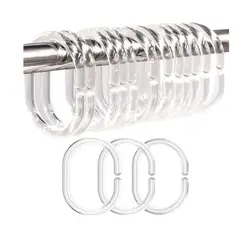 EKOL TACTICA MILITAR - Set De 12 Ganchos Para Cortina De Baño Transparente