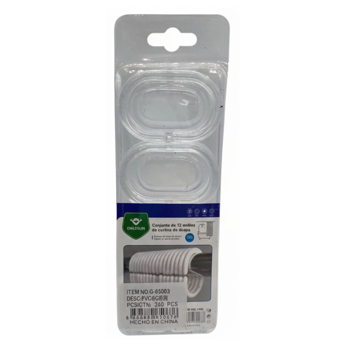 EKOL TACTICA MILITAR - Set De 12 Ganchos Para Cortina De Baño Transparente