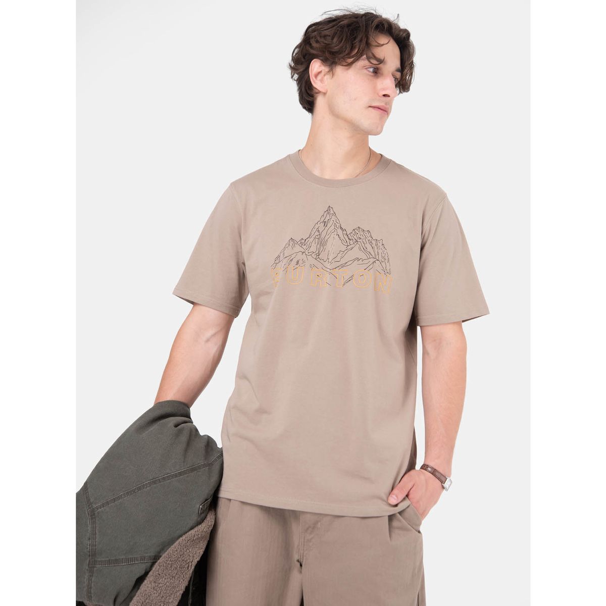 BURTON - Polera MC Hombre Mountain Stamp Beige BURTON