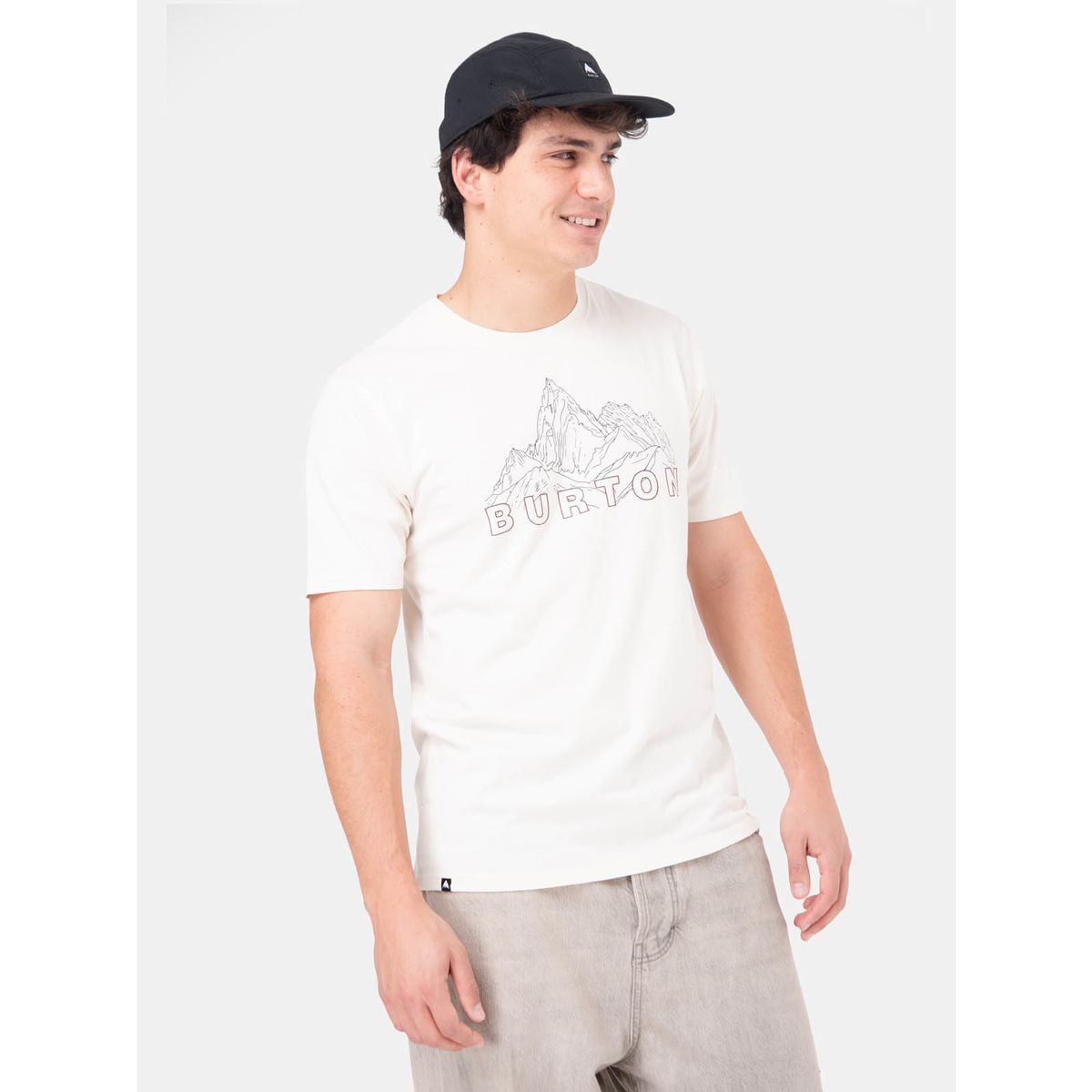 BURTON - Polera MC Hombre Mountain Stamp Blanco BURTON