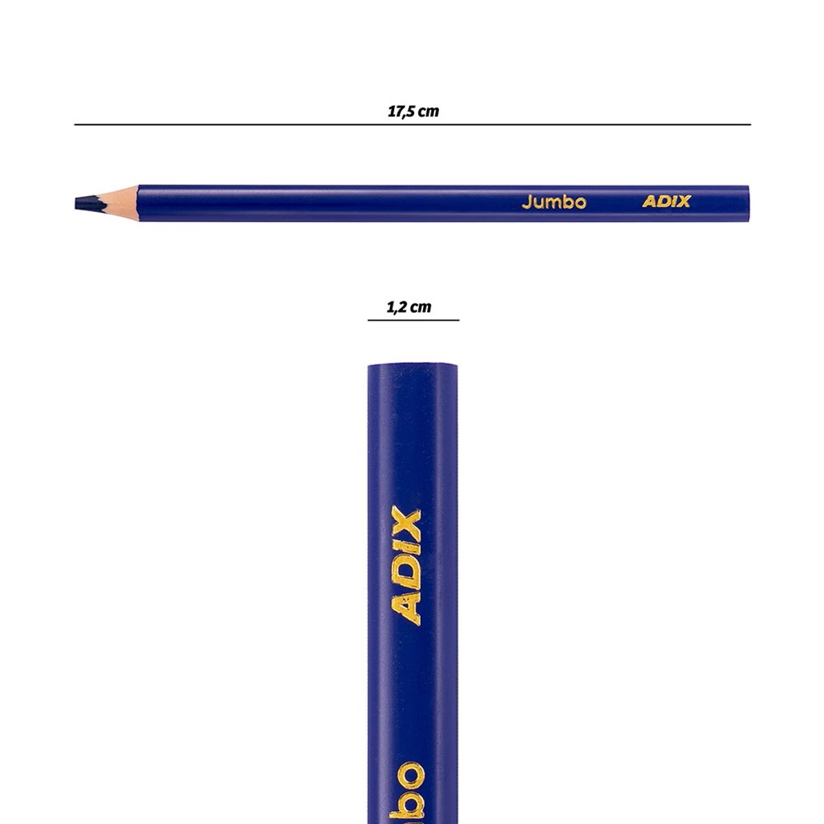 ADIX - Set 12 Lápices de Colores Jumbo Triangular CSacapuntas Adix