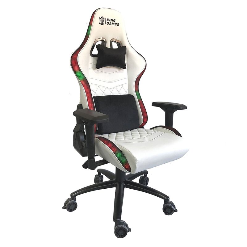 GENERICO - Silla Gamer King Games Led Xpert White
