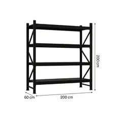 OEM - Estante Metálico Rack 200x200x60cm negro
