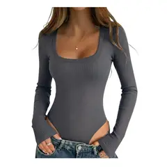 LOOK SHOP - Body Mujer Manga Larga Ajustable Modelador. Acanalado 667