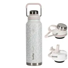 BUFFER FLASK - Termo Botella Agua Termica Buffer Acero Inox 1 Litro - Blanco