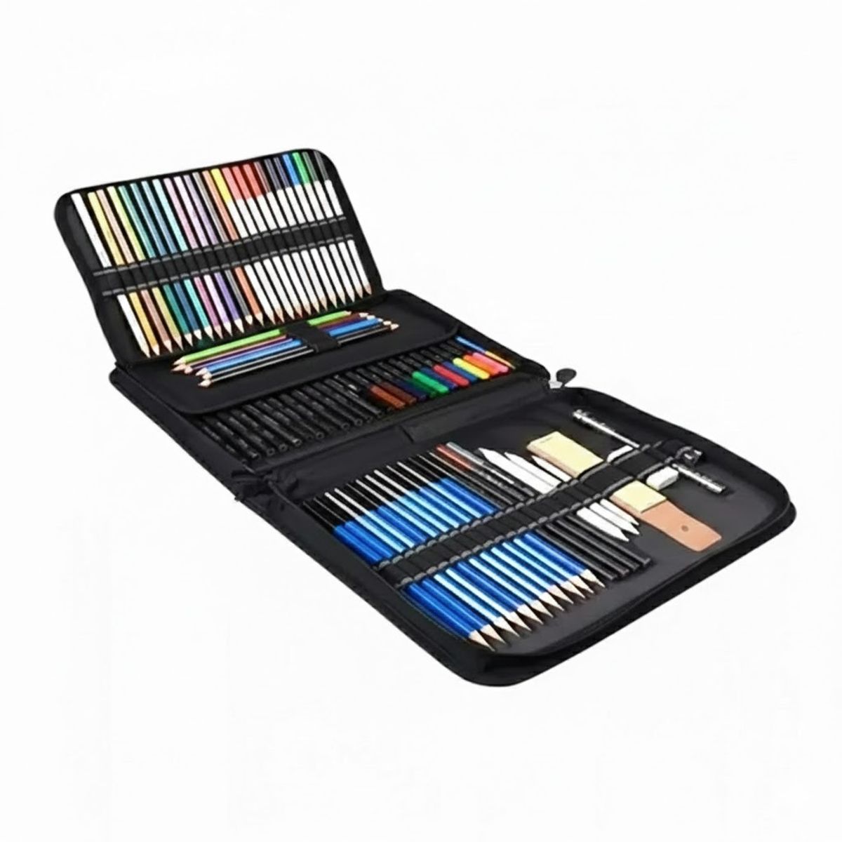 GENERICO - Set de lapices de Kit de Dibujo 96 Piezas profecional Estuche.