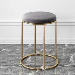 GENERICO - Pouf Decorativo Redondo Acolchado con Patas Doradas