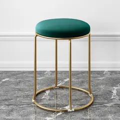 GENERICO - Pouf Decorativo Redondo Acolchado con Patas Doradas