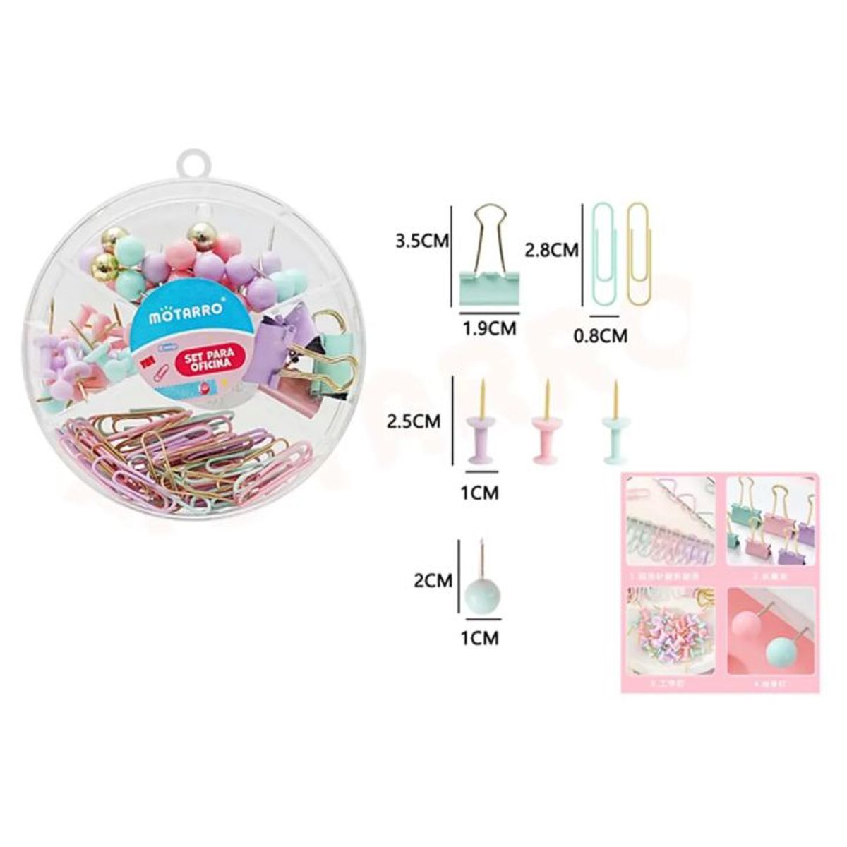 GENERICO - Set Accesorios Escritorio 4 en 1 Pastel V3