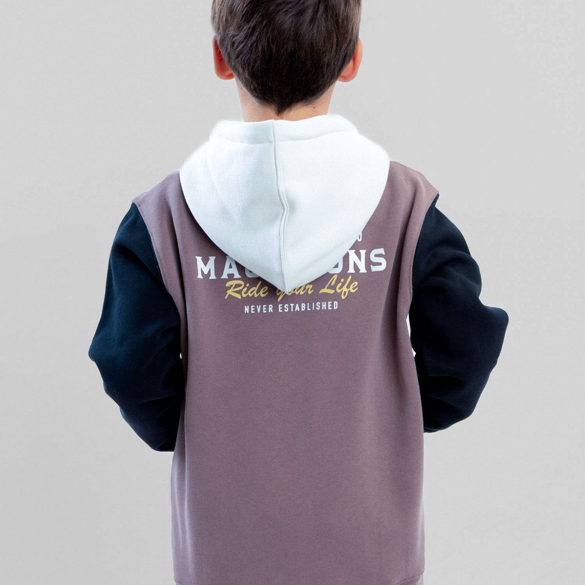 MAUI AND SONS - Poleron FZ Surfer Negro Infantil Maui And Sons