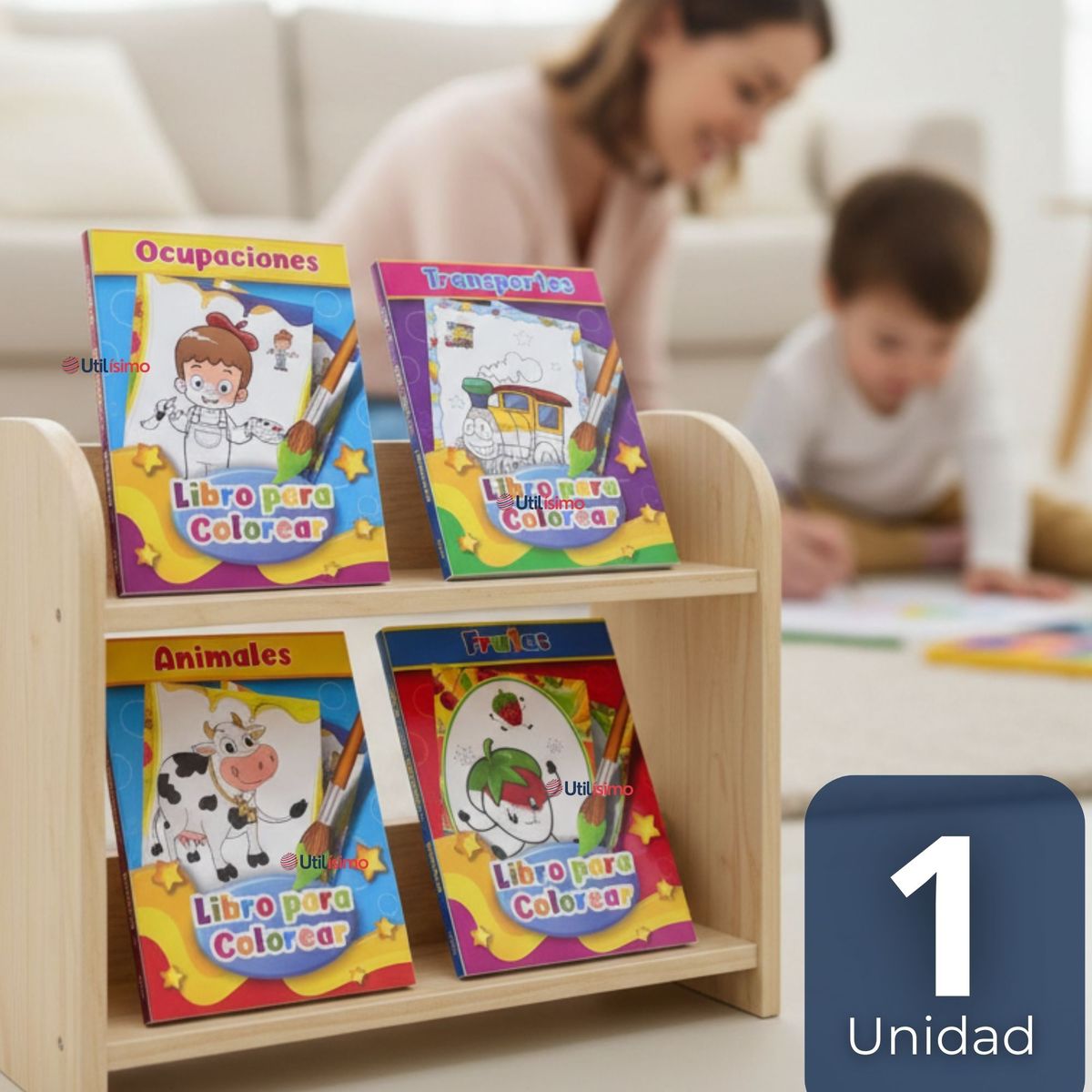 UTILISIMO - Libro Para Colorear Pintar Educativo Diseños Surtidos
