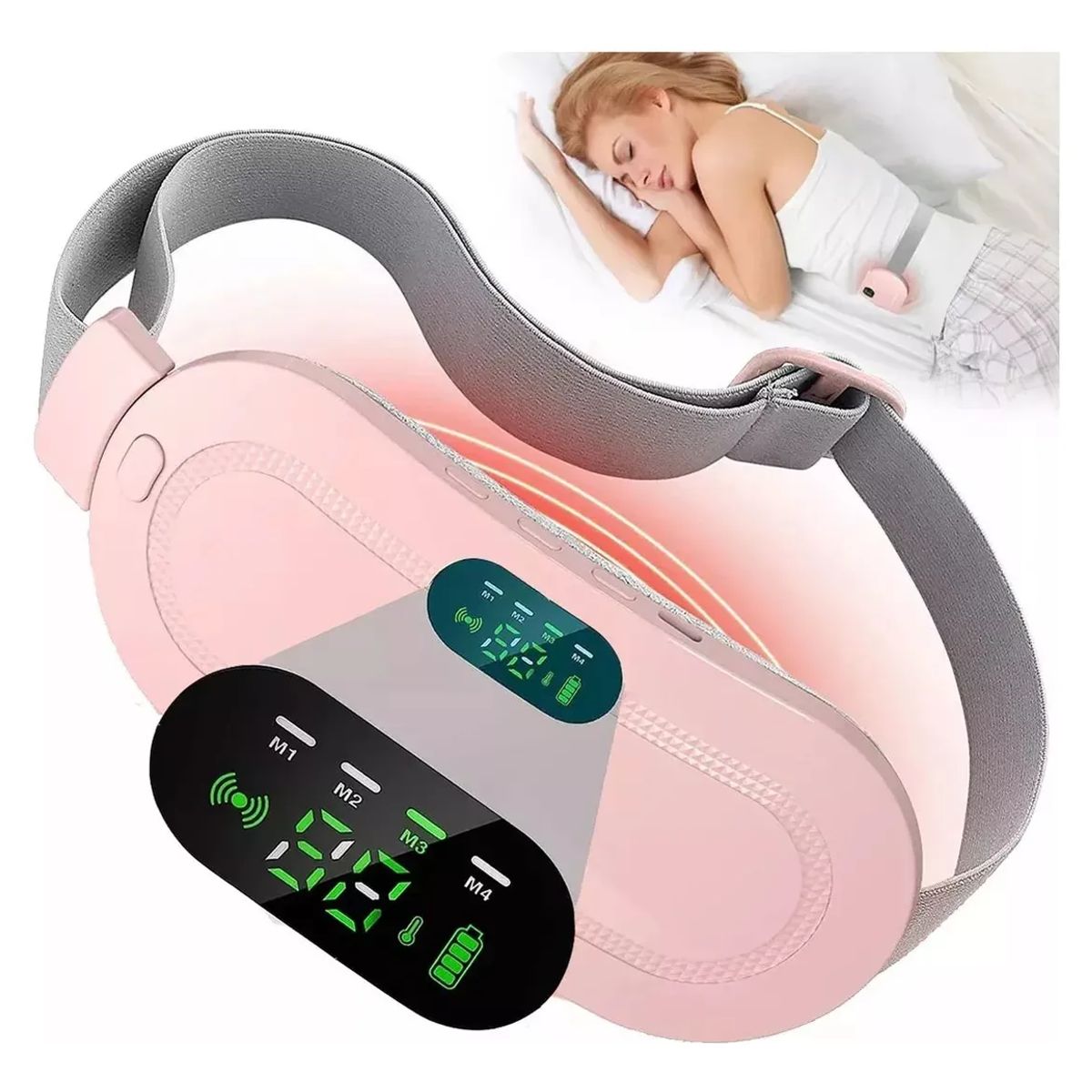 GENERICO - CINTURON CALEFACTOR MASAJEADOR COLICO MESTRUAL PORTATIL