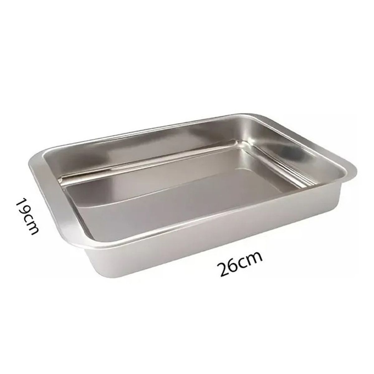 GENERICO - X2 Bandeja Para Horno Bandeja Acero Inoxidable Multiuso 26x19cm Plateado