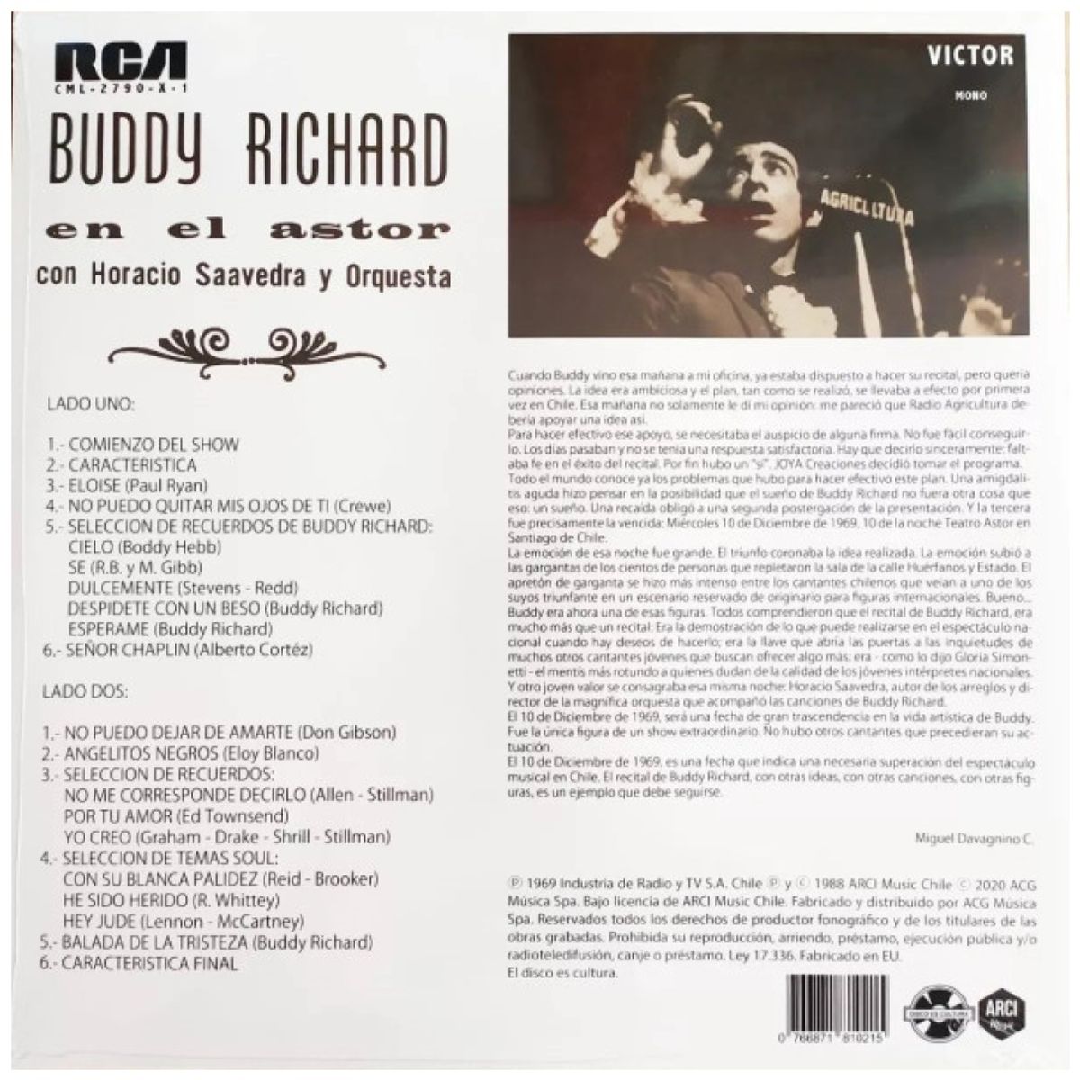HITWAY MUSIC - BUDDY RICHARD - EN EL ASTOR REMASTERED ORIGINAL
 - VINILO